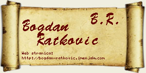Bogdan Ratković vizit kartica